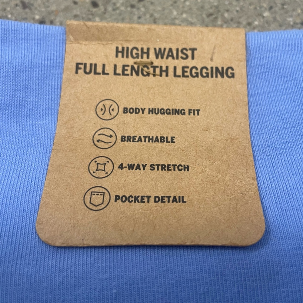 NWT Victoria’s Secret VS PINK Light Blue Stretch Leggings size Medium - Picture 10 of 12